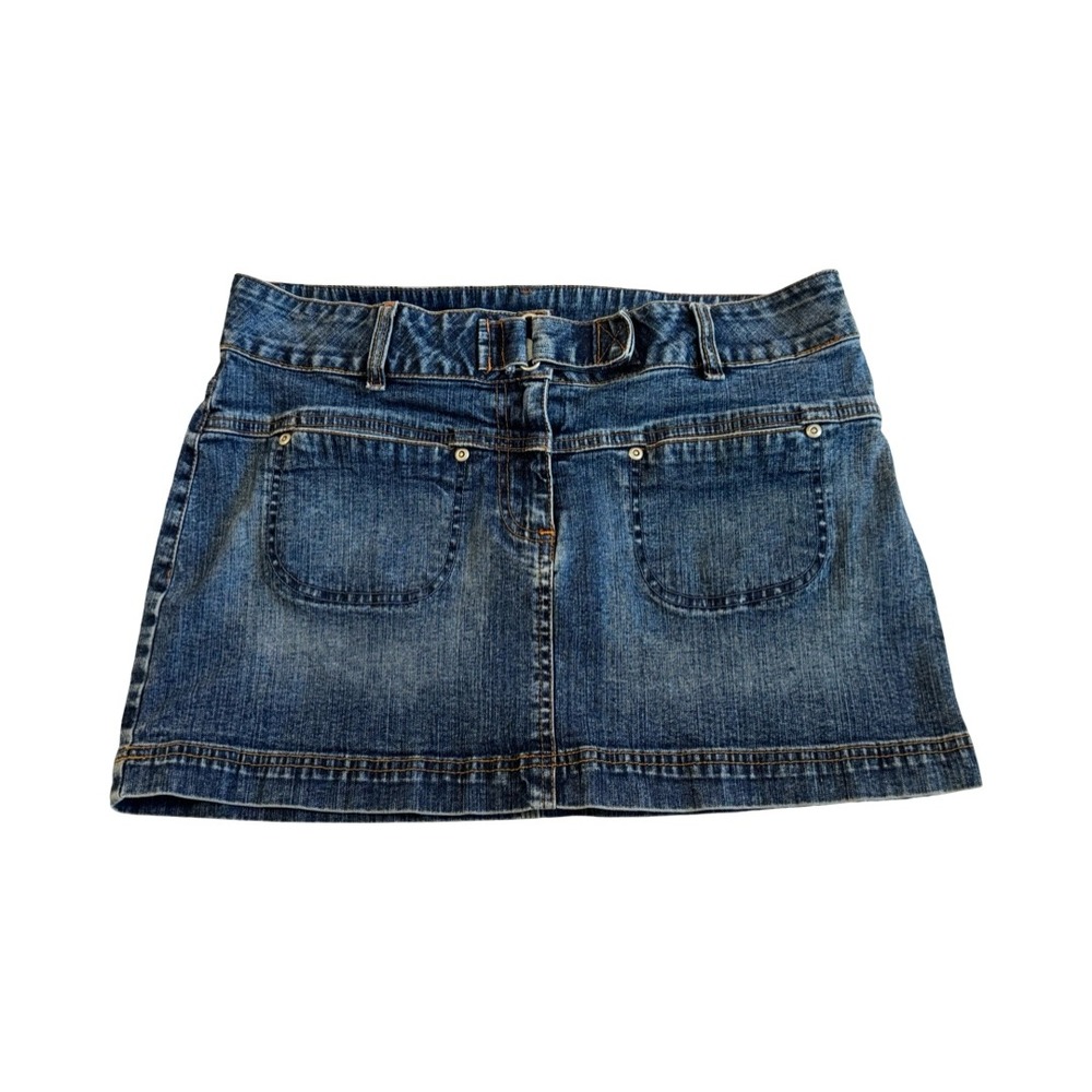 US Polo Assn Denim Mini Skirt Blue Medium Wash Size 11/12 Adjustable Waist Y2K